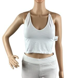 Free People Intimately White Strappy Back Bralette Crop Top Size M/L
